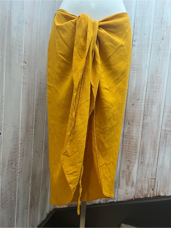 FARM Rio Dresses & Skirts - FARM Rio Mustard Yellow Asymmetrical Wrap Skirt